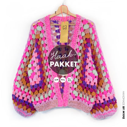 Crochet kit - MYPZ Hexagon Cardigan Violet Pop (ENG-NL-DE)