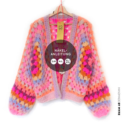 Häkelanleitung - MYPZ Hexagon Cardigan Pink Vibes (ENG-NL-DE)