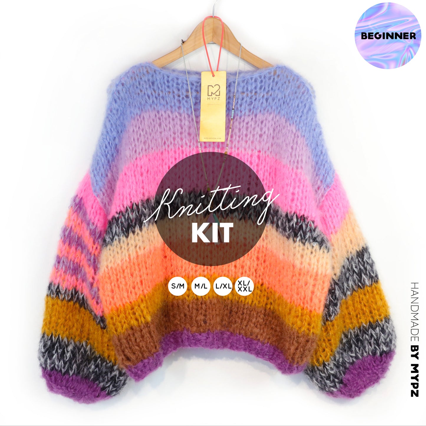 Strickset – MYPZ Basic Chunky Pullover Candy Heat No15 (ENG-NL-DE)