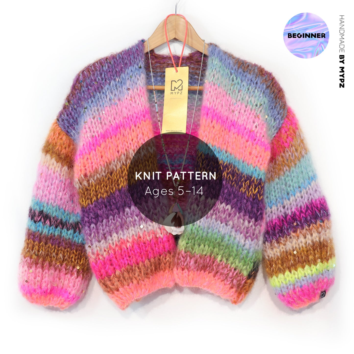 Strickanleitung – MYPZ Chunky Mohair Cardigan Unicorn Glow No12 (ENG-NL-DE)