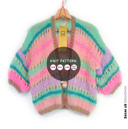 Strickanleitung – MYPZ Kurze Mohair Cardigan Faby No10 (ENG-NL-DE)