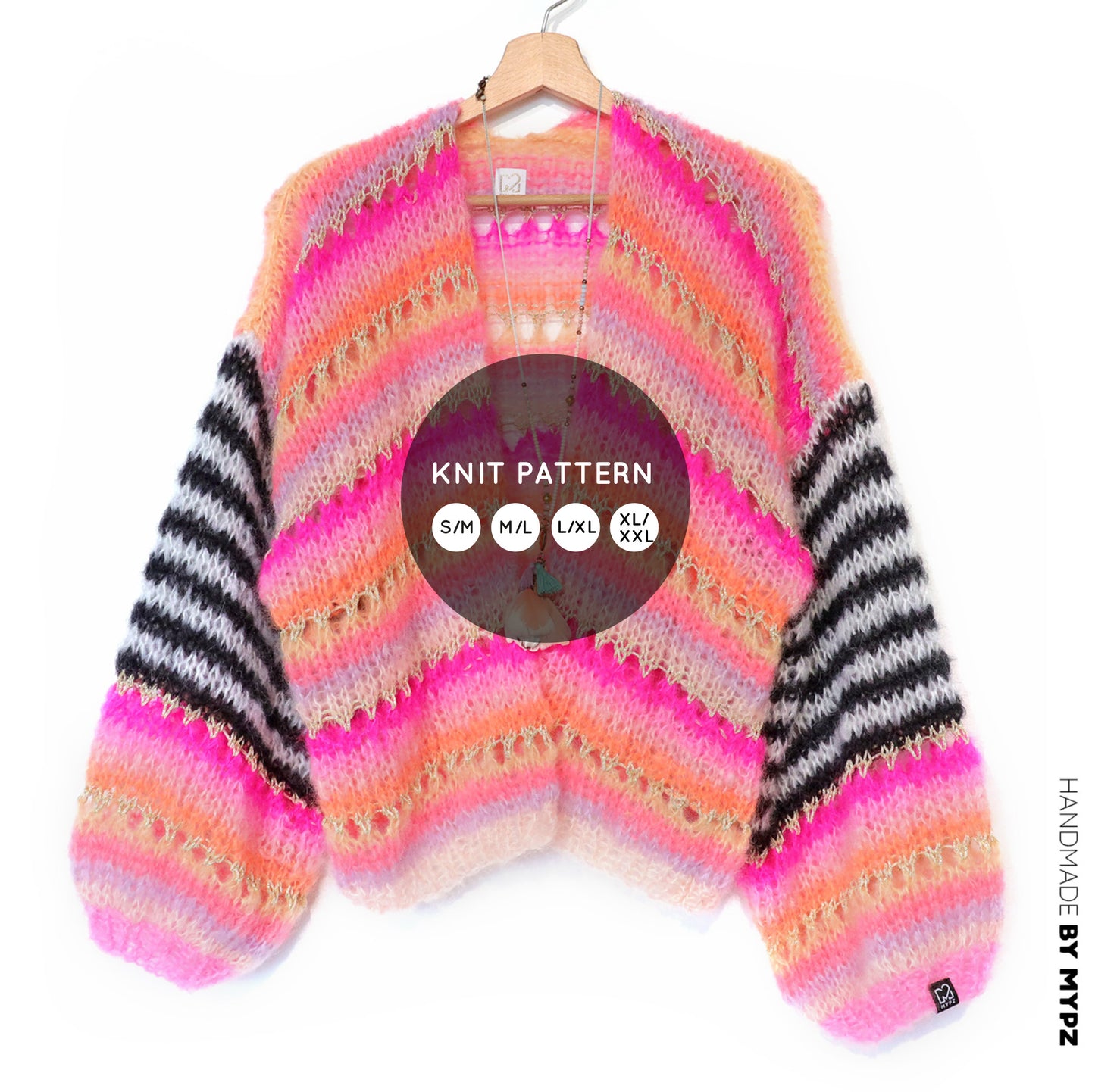 Strickanleitung – MYPZ Mohair Cardigan Pink Magic No10 (ENG-NL-DE)