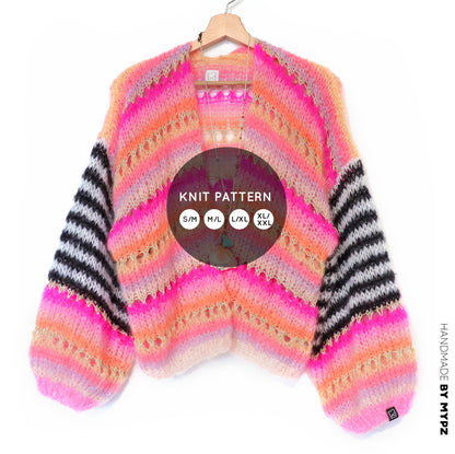 Strickanleitung – MYPZ Mohair Cardigan Pink Magic No10 (ENG-NL-DE)