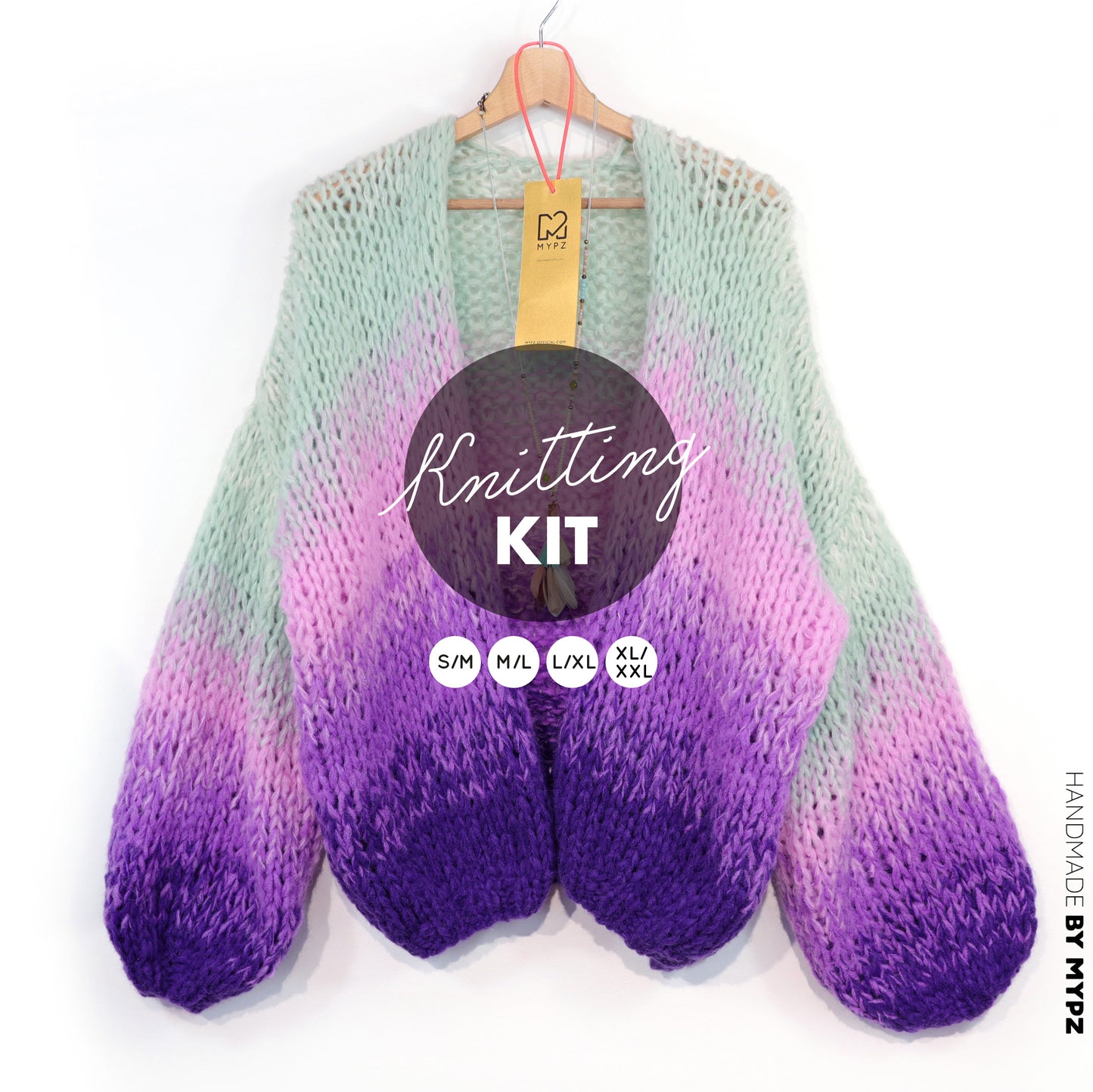 Knitting Kit – MYPZ Chunky Alpaca Cardigan Desert Bloom No.15 (ENG-NL-DE)
