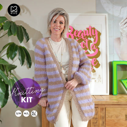 Strickset – MYPZ top-down cardigan Lilac Haze No.9 (ENG-NL-DE)