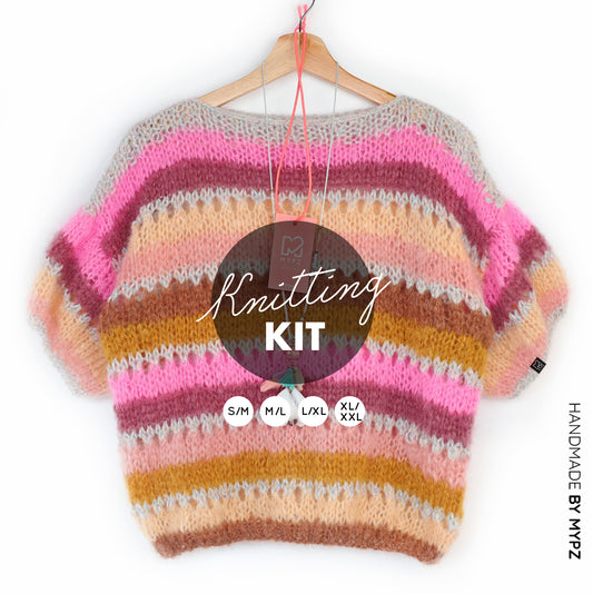 Knitting kit – MYPZ Basic Light Mohair Top Caramel No10 (ENG-NL-DE-FR)