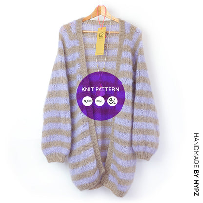 Strickanleitung – MYPZ top-down cardigan Lilac Haze No.9 (ENG-NL-DE)