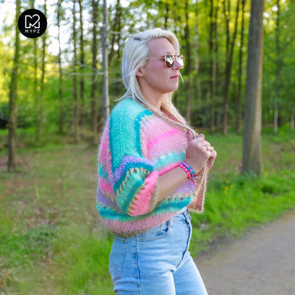 Strickanleitung – MYPZ Kurze Mohair Cardigan Faby No10 (ENG-NL-DE)