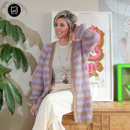Strickset – MYPZ top-down cardigan Lilac Haze No.9 (ENG-NL-DE)