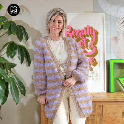 Strickanleitung – MYPZ top-down cardigan Lilac Haze No.9 (ENG-NL-DE)