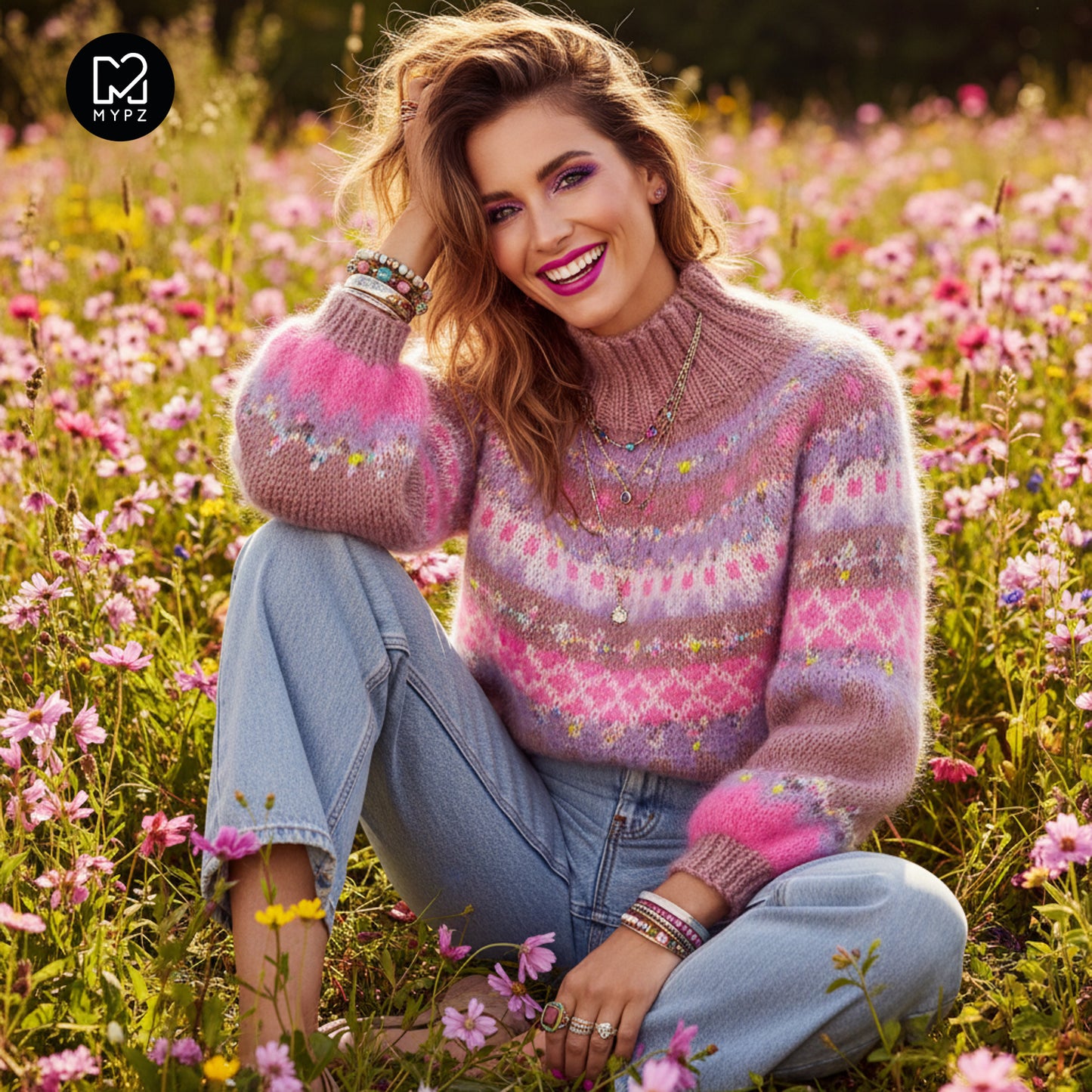 Strickset – MYPZ top-down sweater Lovely No6 (ENG-NL-DE)