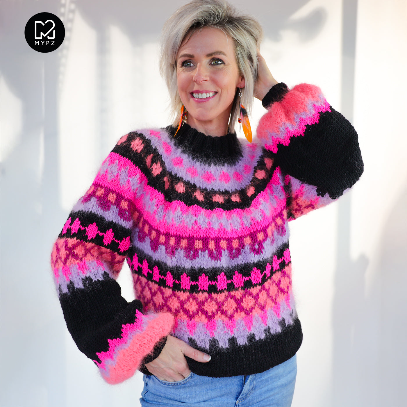 Strickset – MYPZ Nordic top-down sweater Ziggy No6 (ENG-NL-DE)