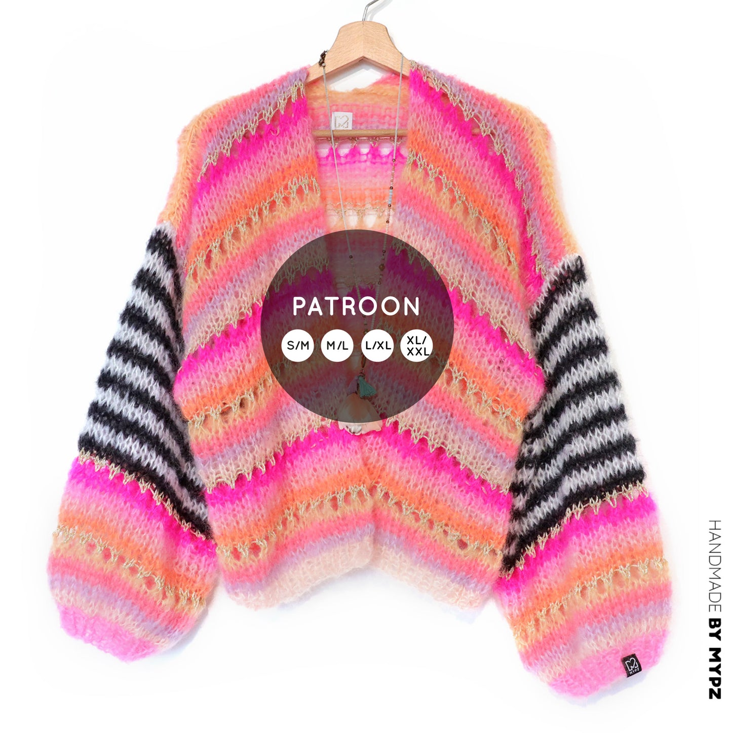 Strickanleitung – MYPZ Mohair Cardigan Pink Magic No10 (ENG-NL-DE)