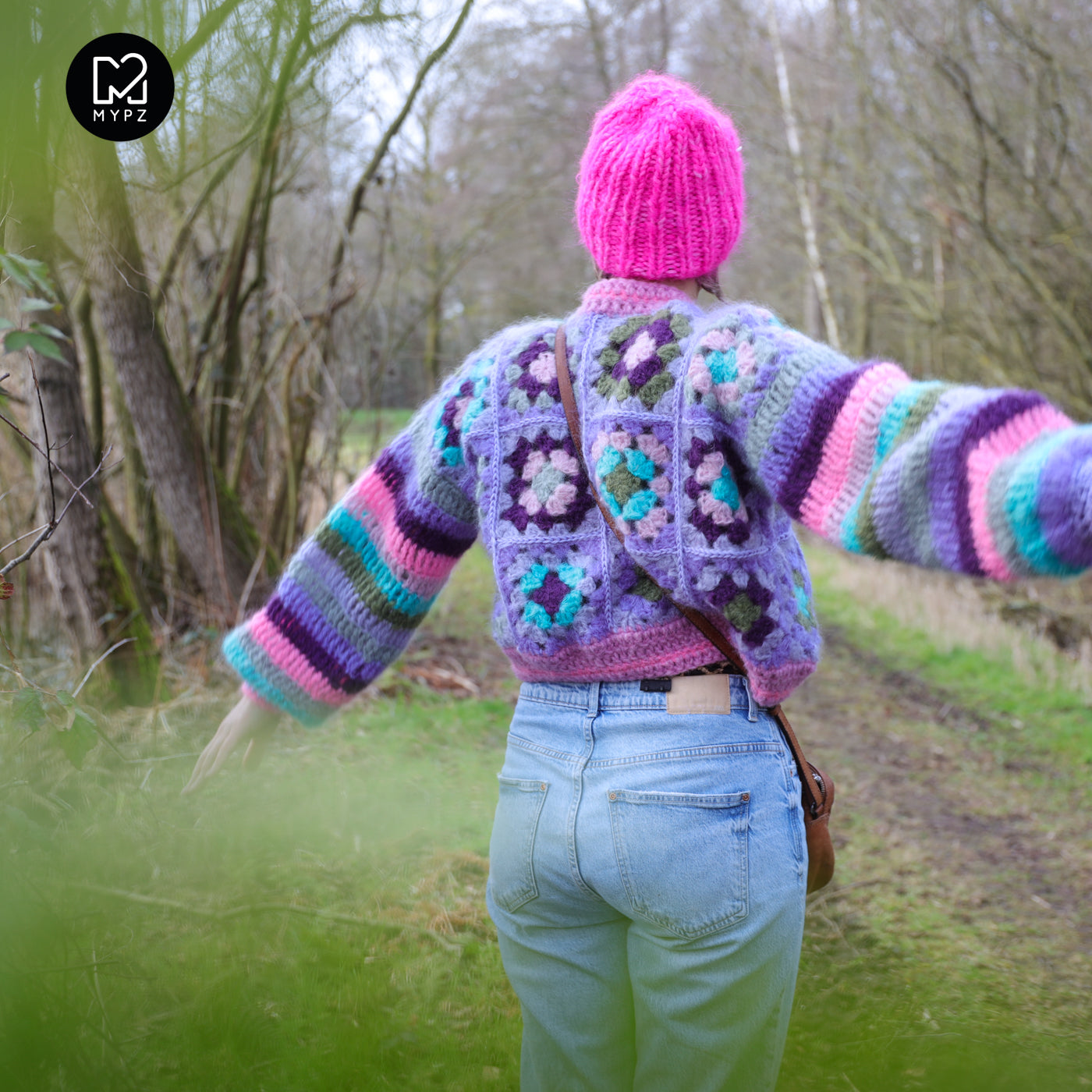 Häkelanleitung - MYPZ Granny square mohair cardigan Purple-Candy (ENG-NL-DE)