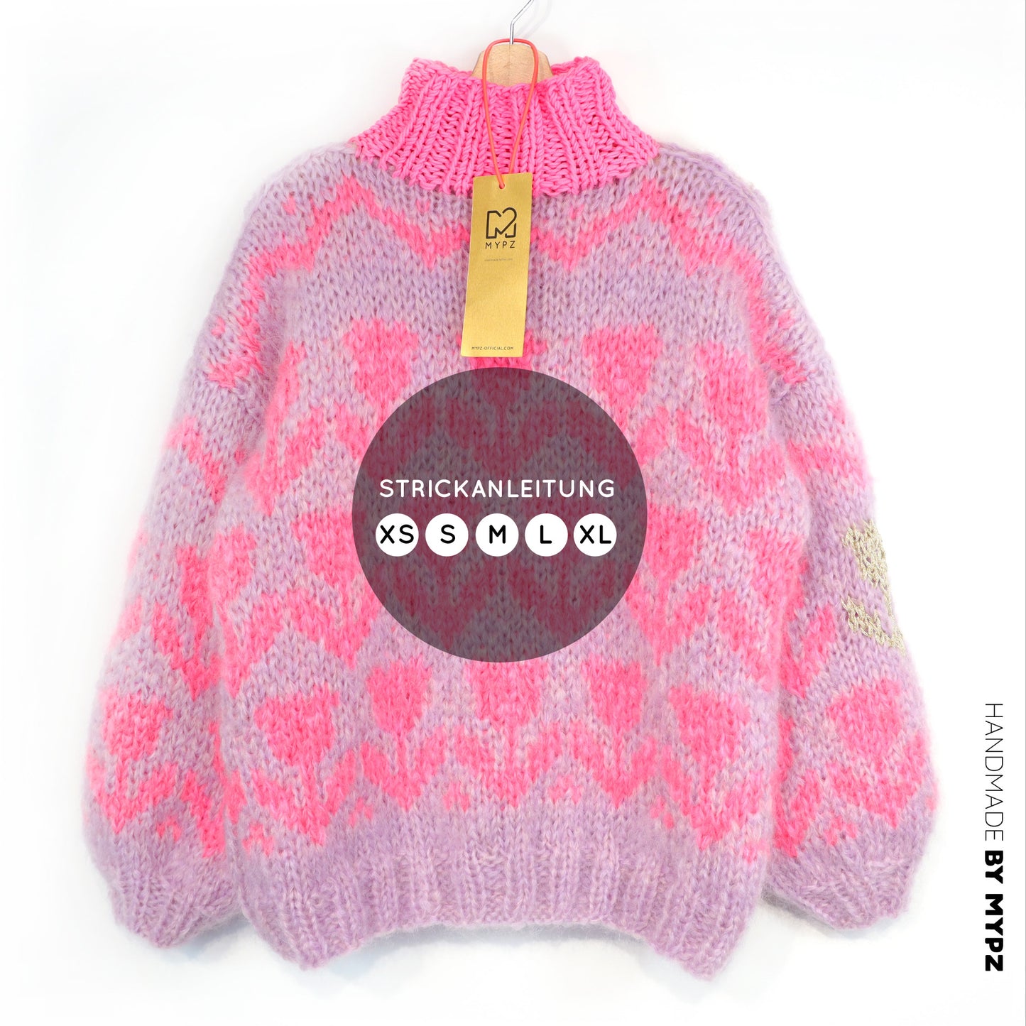 Strickanleitung – MYPZ Chunky Mohair Pullover Coral Tulips No.9 (ENG-NL-DE)