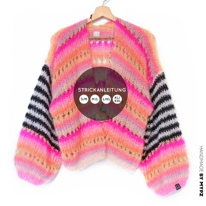 Strickanleitung – MYPZ Mohair Cardigan Pink Magic No10 (ENG-NL-DE)