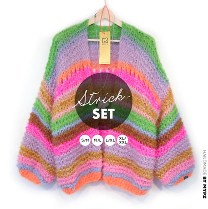 Strickset – MYPZ Chunky Mohair Cardigan Rainbow Sorbet No.15 (ENG-NL-DE)
