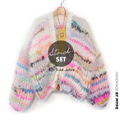 Strickset – MYPZ Chunky Mohair Cardigan Scrap Yarn No12 (ENG-NL-DE)