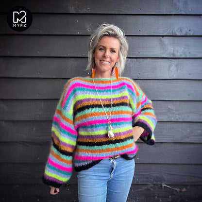 Knitting kit - Striped mohair Pullover Dolce No6 (ENG-NL)