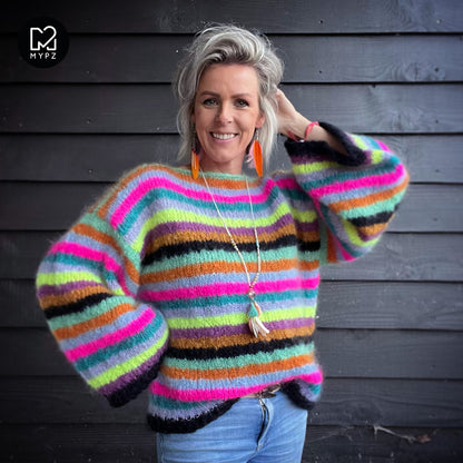Knitting kit - Striped mohair Pullover Dolce No6 (ENG-NL)