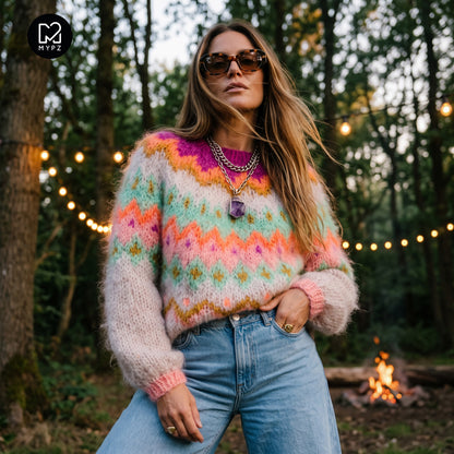Strickmuster – MYPZ Chunky Topdown Mohair-Pullover Snowberry Nr.12 (ENG-DE-NL-ES-FR-IT-DA-SV-NO)