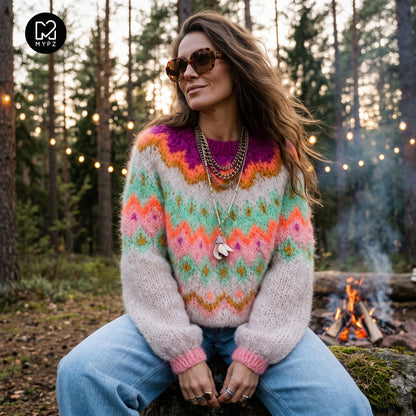 Strickmuster – MYPZ Chunky Topdown Mohair-Pullover Snowberry Nr.12 (ENG-DE-NL-ES-FR-IT-DA-SV-NO)