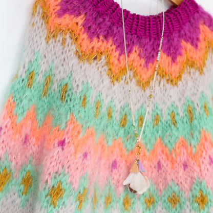 Strickmuster – MYPZ Chunky Topdown Mohair-Pullover Snowberry Nr.12 (ENG-DE-NL-ES-FR-IT-DA-SV-NO)