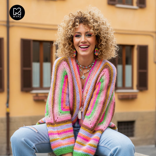 Häkelanleitung - MYPZ Hexagon Cardigan Vibrant Soul (ENG-NL-DE)