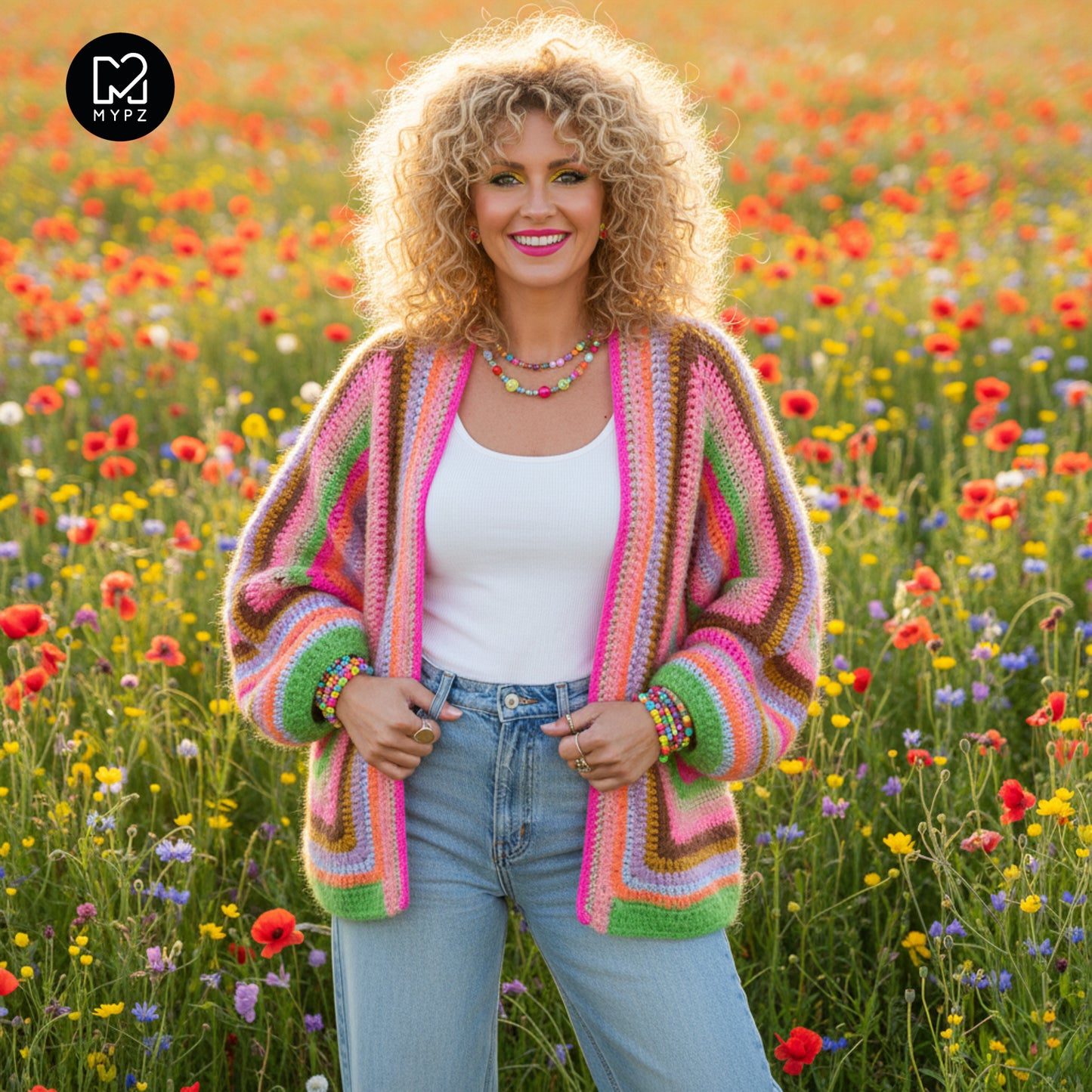 Häkelset - MYPZ Hexagon Cardigan Vibrant Soul (ENG-NL-DE-FR-ES)