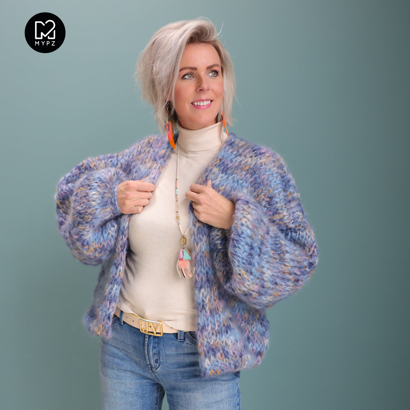 Strickanleitung – MYPZ kurze chunky mohair cardigan Western No15 (ENG-NL-DE)