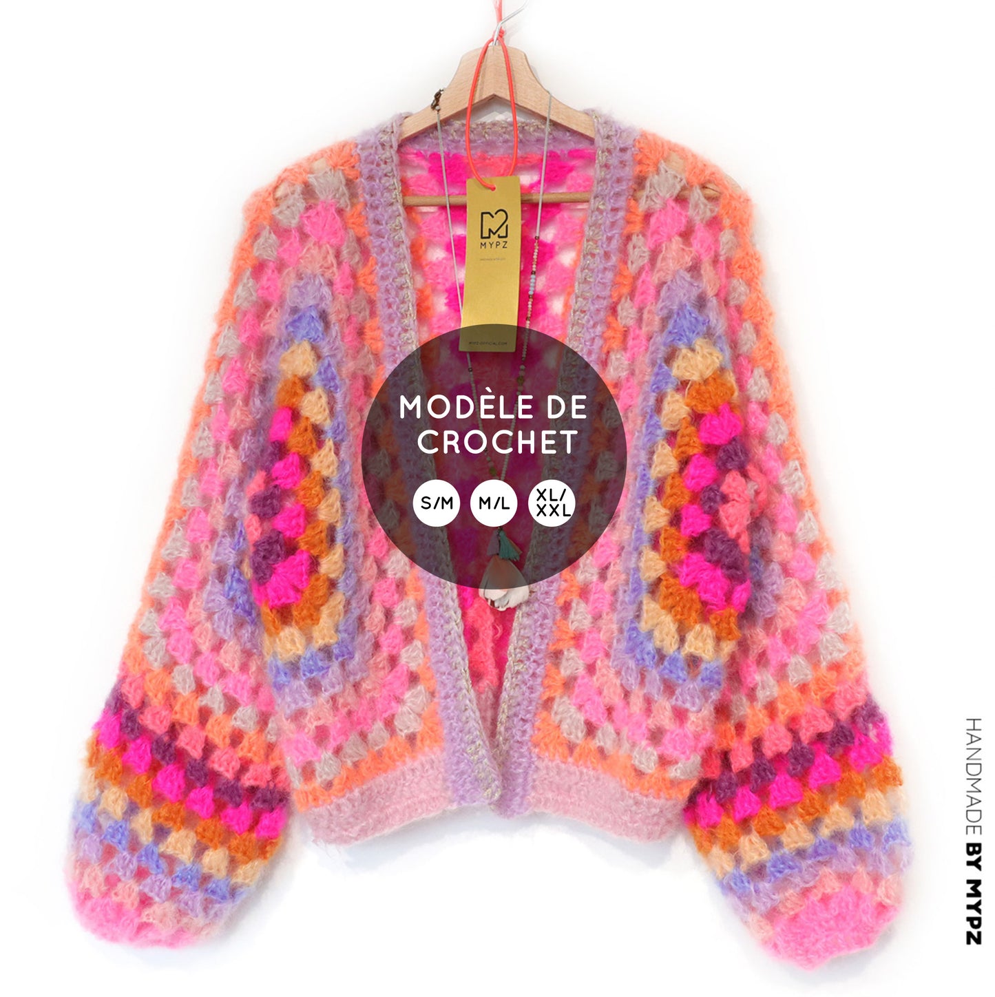 Häkelanleitung - MYPZ Hexagon Cardigan Pink Vibes (ENG-NL-DE)