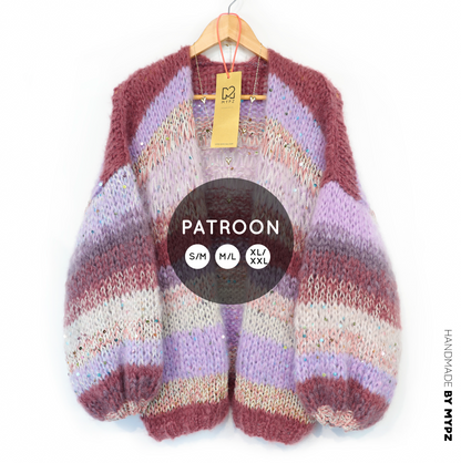 Strickanleitung – Chunky Mohair Cardigan Whisper Rose No.12 (ENG-NL-DE)