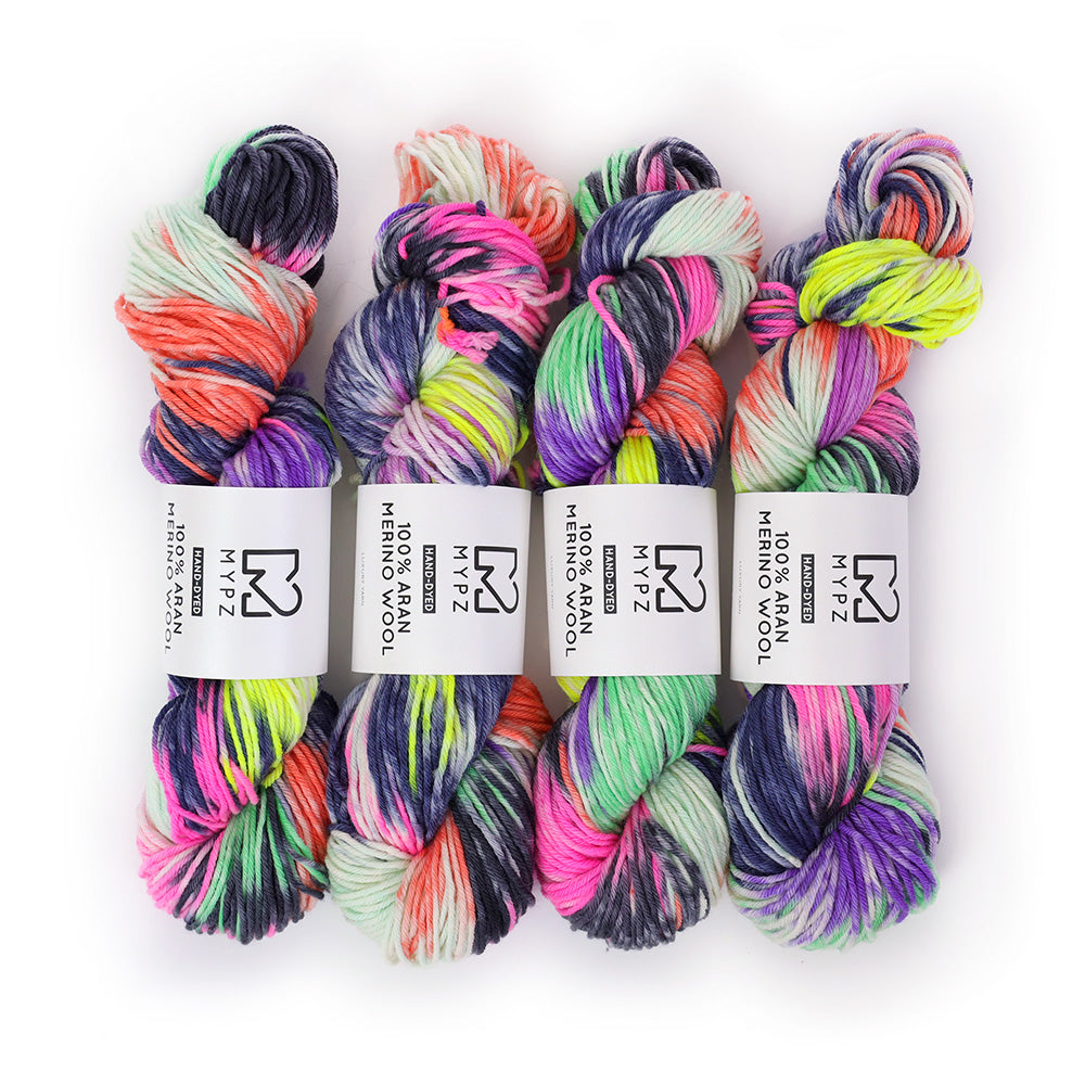 MYPZ Hand-dyed 100% Aran Merino Wool – Rocket