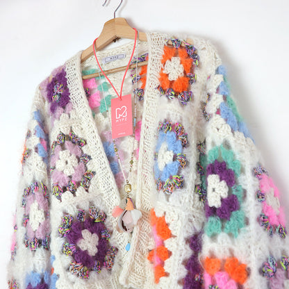 Häkelanleitun - MYPZ Granny square bomber cardigan Off White (ENG-NL-DE-ES)