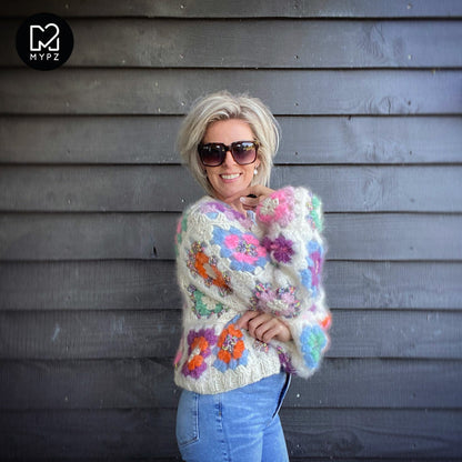 Häkelanleitun - MYPZ Granny square bomber cardigan Off White (ENG-NL-DE-ES)