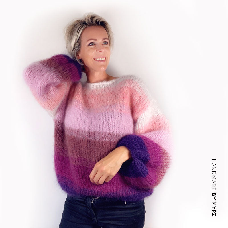 Knit pattern – MYPZ striped mohair pullover Jolie No9 for beginners (ENG-NL)