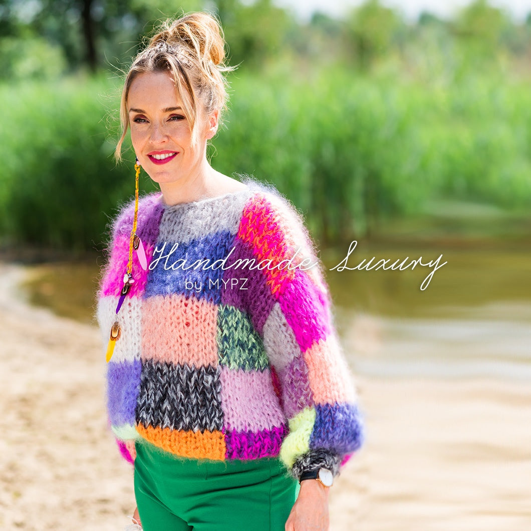 MYPZ Chunky Rainbow Patchwork Pullover