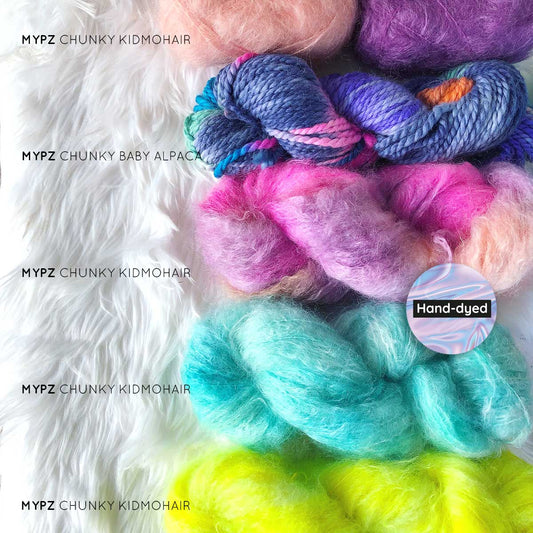 Hand dyed MYPZ yarns