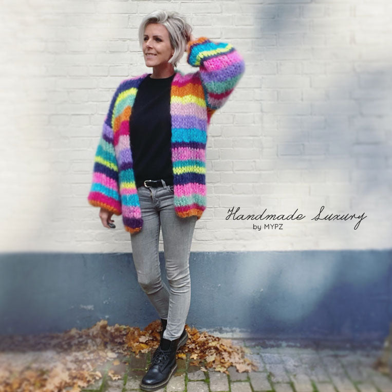 MYPZ chunky mohair rainbow cardigan No15