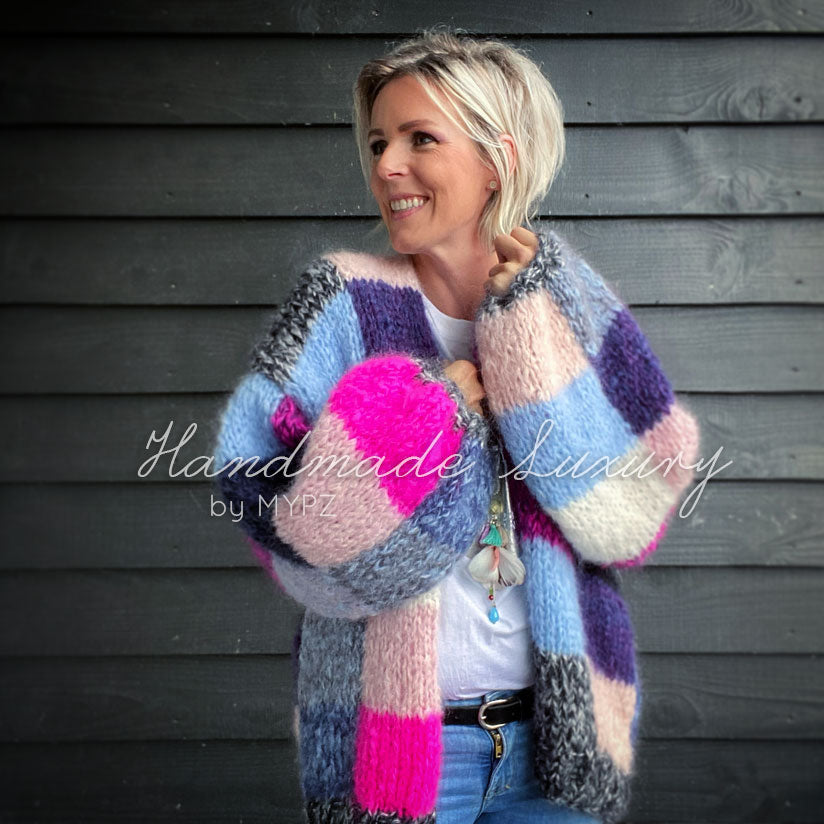 Knit pattern – MYPZ Patchwork Mohair Cardigan Blue NO.9 – MYPZ ...